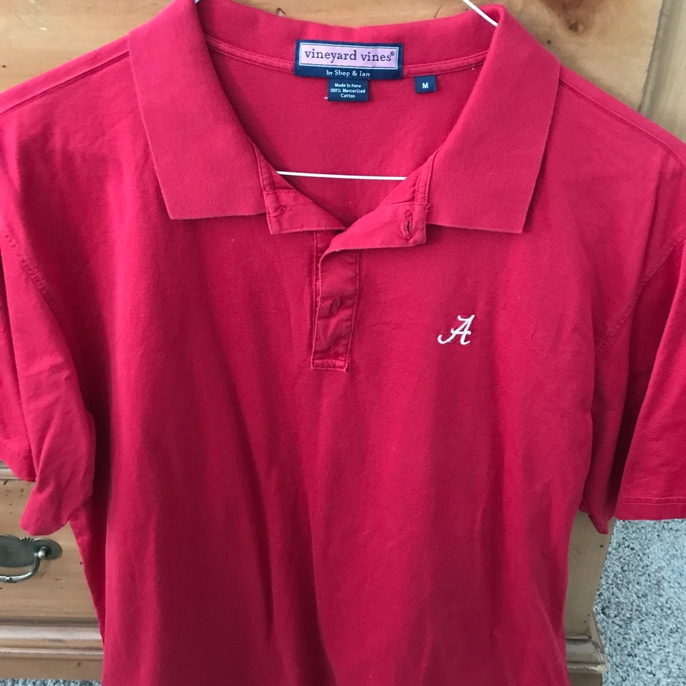 Vineyard Vines red polo Alabama crimson tide Med